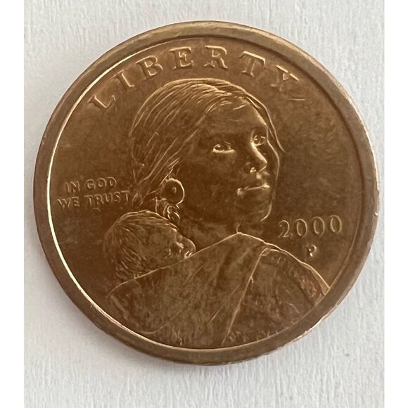 2000 P SACAGAWEA ONE DOLLAR US LIBERTY GOLD COLOR COIN Rare - Picture 4 of 4